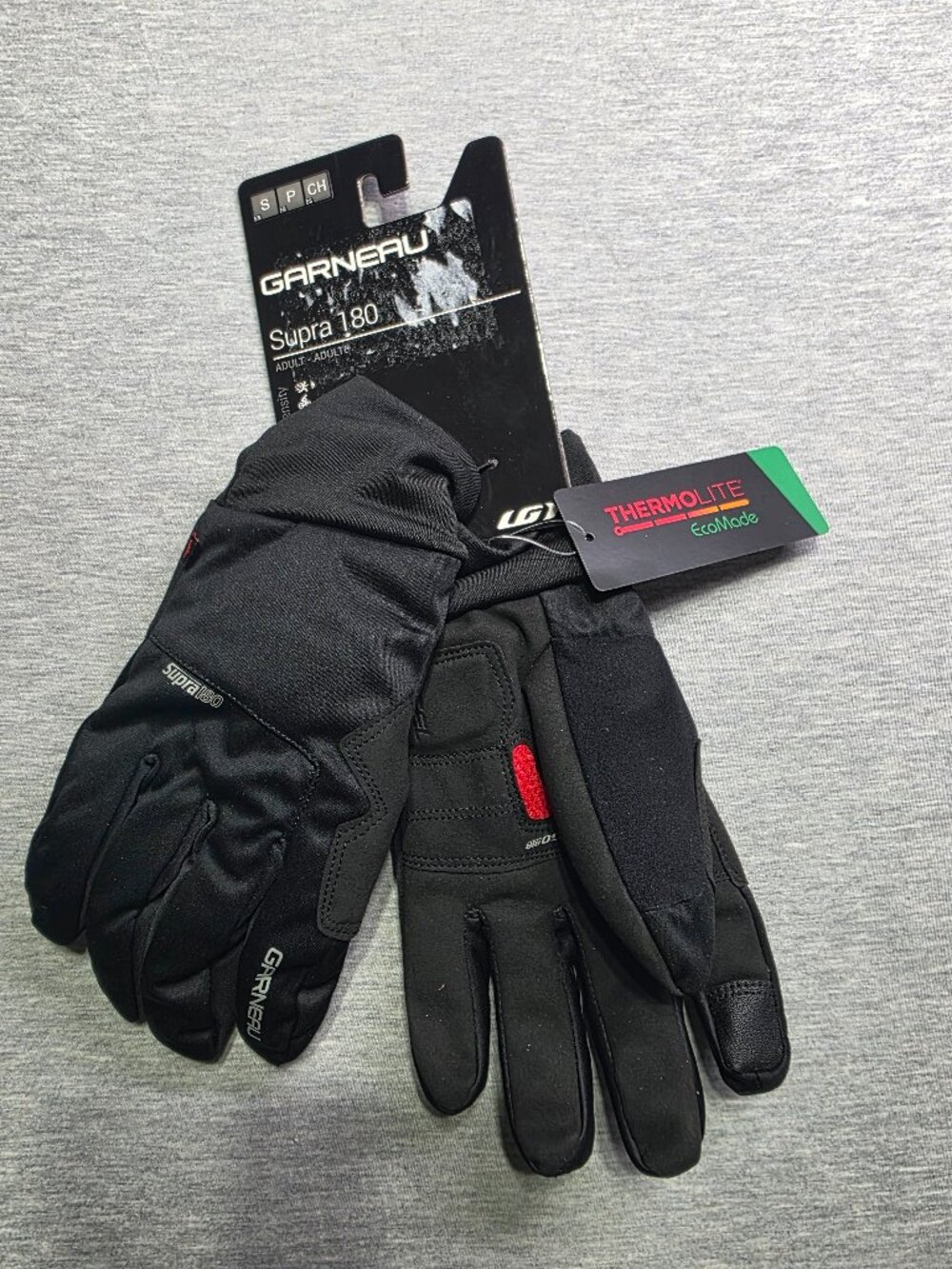 Garneau Supra 180 Cycling Gloves Adult Small Black NWT Thermolite Winter Bike